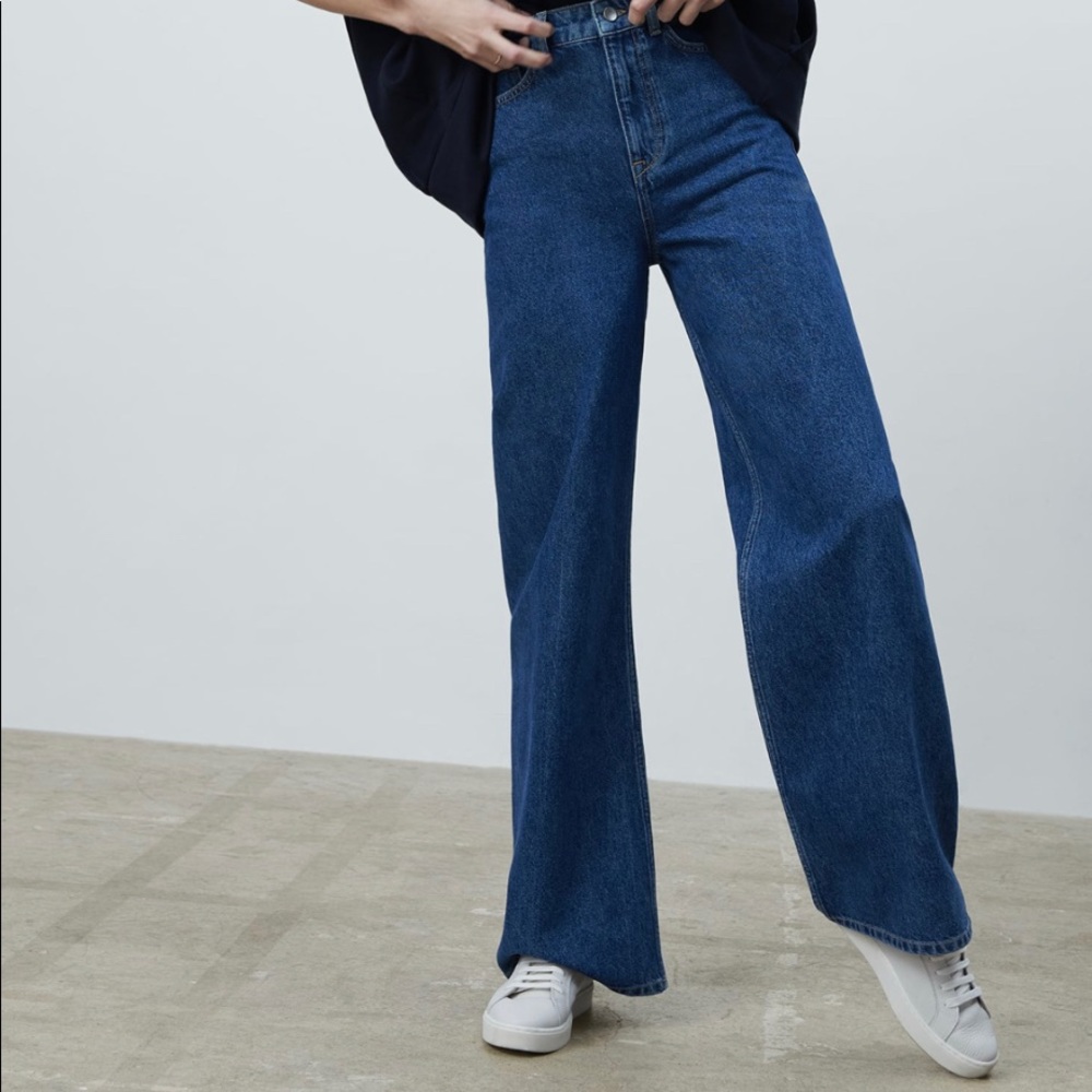 Zara high rise wide leg jeans.